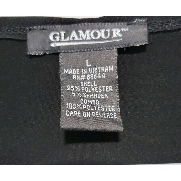 Glamour Jacket Shrug Large Women's Cropped Open Front Ruffled Neckline Slinky - Picture 4 of 4